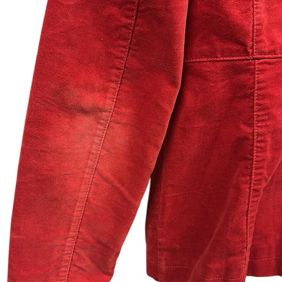 Mossimo Supply Co Red Velvet Cotton Pea Coat Jacket Button Up Womens Large - Picture 12 of 12